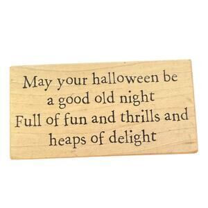Stampa Rosa May Your Halloween Be a Good Night S58-561 Rubber Stamp